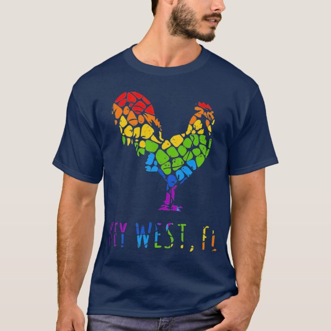 Key West FL RoosterChicken Fantasy Souvenir T-Shirt (Front)
