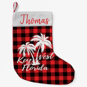 Key West Florida Beach Palm Trees Small Christmas Stocking