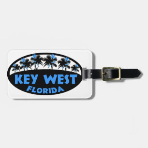 Key West Florida blue black palms Luggage Tag