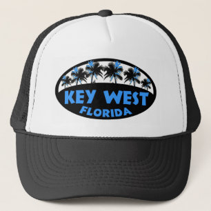 Key West Florida blue black palms Trucker Hat