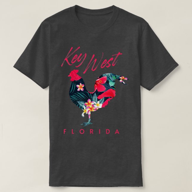Key West Florida Chicken Lover Flower Hibiscus Sou T-Shirt (Design Front)