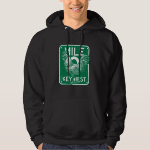 Key West Florida Chicken Retro Mile 0 Rooster Mile Hoodie