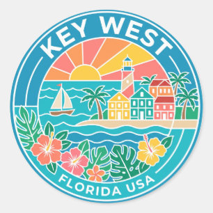Key West Florida Classic Round Sticker
