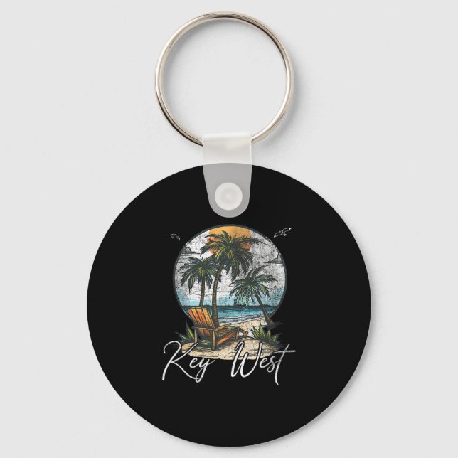 Key West Florida Fl Palm Trees  Ring (Front)