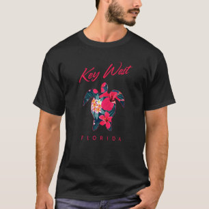 Key West Florida Hibiscus Flower Sea Turtle  Souve T-Shirt