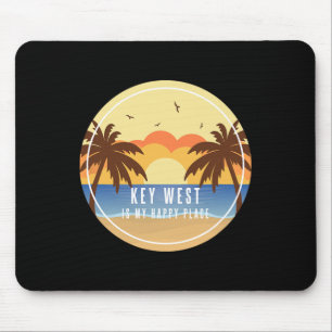 Key West Florida Is My Happy Place Fun Beach Vacat Mouse Pad