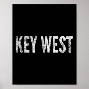 Key West Florida Keys Beach Sunset Fishing Tee  Poster