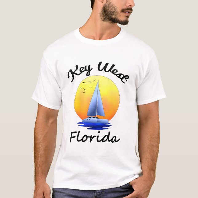 Key West Florida Keys Sailing T-Shirt (Front)