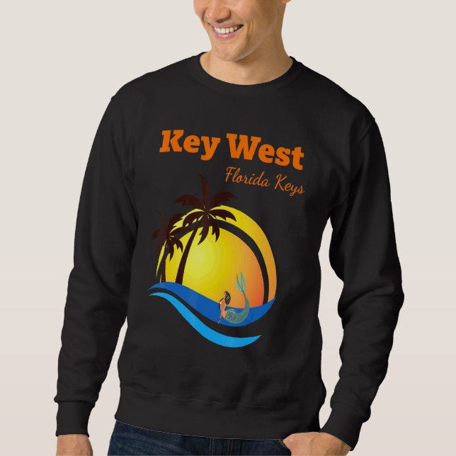 Key West Florida Keys Tropical Mermaid Vacation So Sweatshirt (Front)