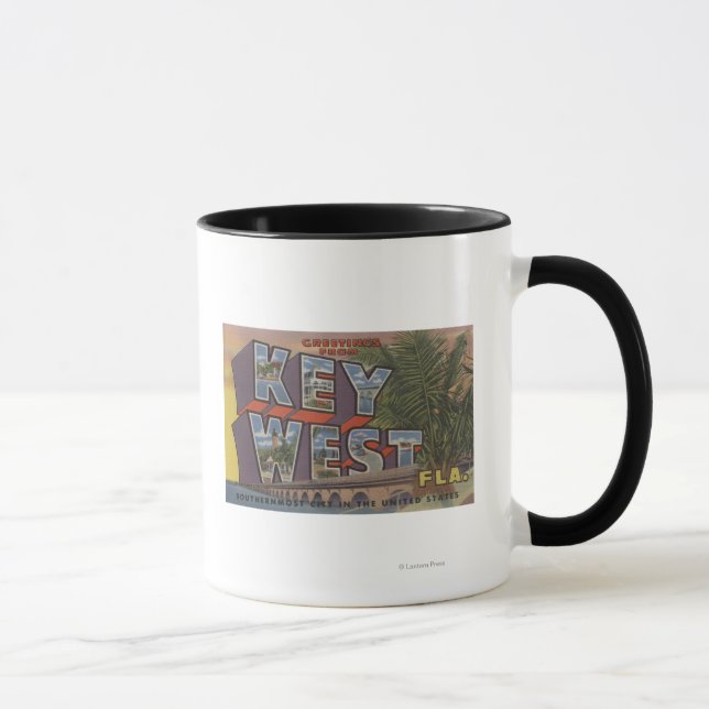 Key West, Florida - Large Letter Scenes Mug (Right)