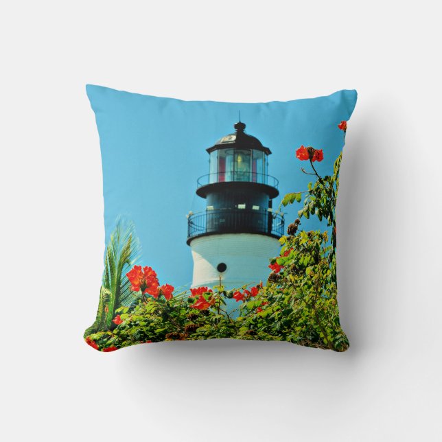 Key West, Florida Lighthouse Throw Pillow (Front)