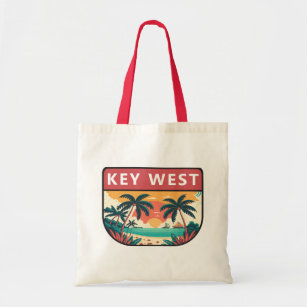 Key West Florida Retro Emblem Tote Bag