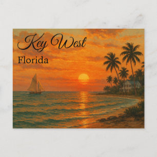 Key West, Florida Retro Travel Tourism Postcard