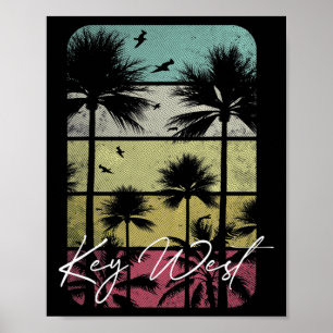 Key West Florida Retro Vintage Beach Surf Surfing  Poster