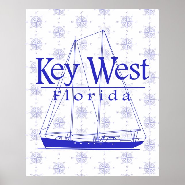 Key West Florida Sailing Poster (Front)