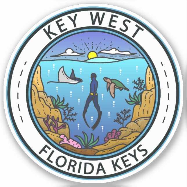 Key West Florida Scuba Retro Emblem (Front)