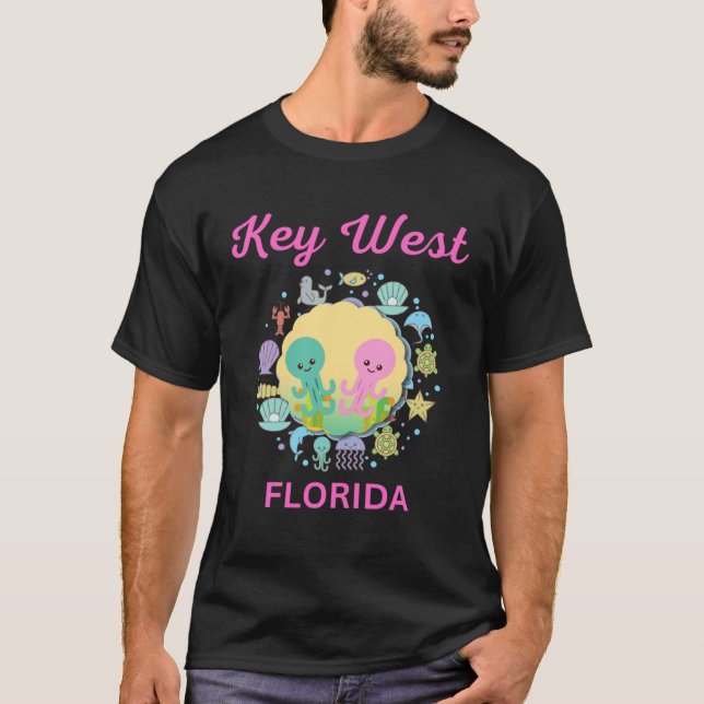 Key West Florida Sea Animals T-Shirt (Front)