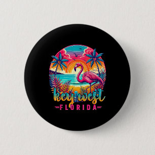 Key West Florida Shirt Flamingo Tropical Beach Vac 6 Cm Round Badge