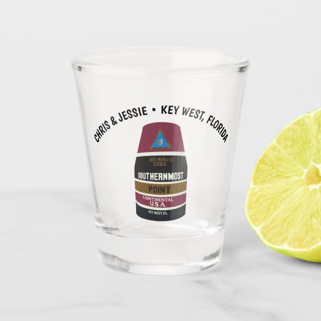 Key West, Florida Southernmost Point Marker Shot Glass (Front)
