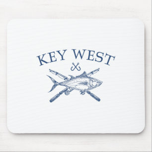 Key West Florida Souvenirs Fishing Vintage  Mouse Pad
