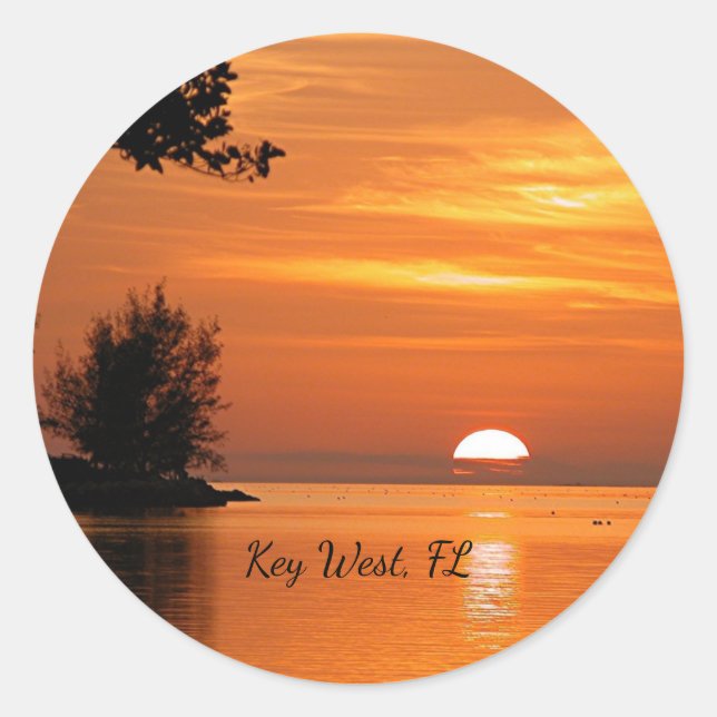 Key West, Florida sunset Classic Round Sticker (Front)