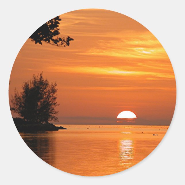 Key West, Florida sunset Classic Round Sticker (Front)