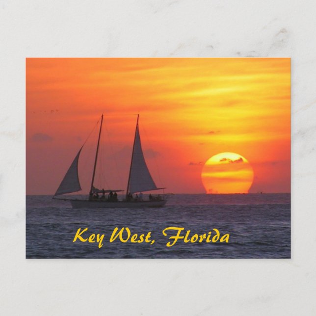 Key West, Florida Sunset Postcard (Front)