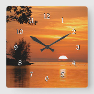 Key West, Florida sunset Square Wall Clock