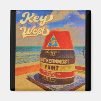 key west Florida Sunset Vacation Souvenirs Vintage Magnet