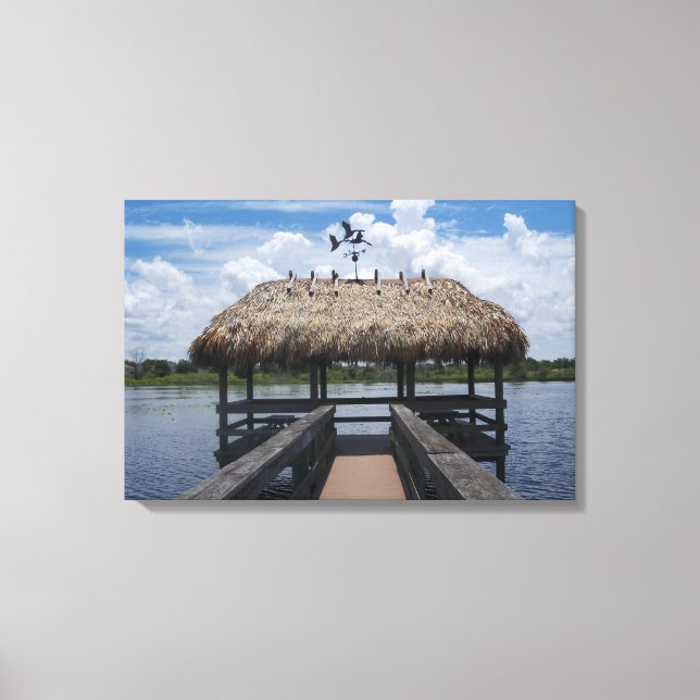 Key West Florida Tiki Hut Wrapped Canvas Photo Art (Front)