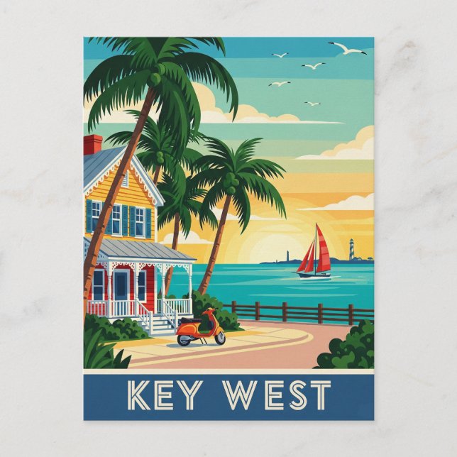 Key West Florida Travel Postcard (Front)