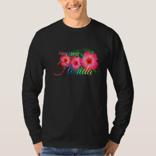Key West Florida Tropical Flowers Family Vacation T-Shirt