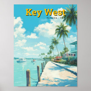 Key West Florida USA Art Vintage Travel Poster