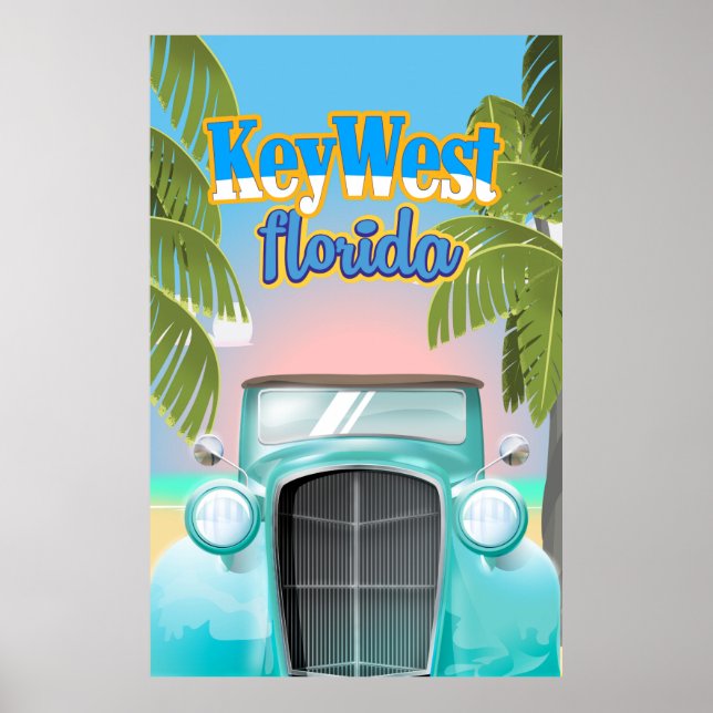Key West, Florida USA vintage travel poster (Front)