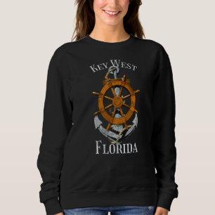 Key West Florida Vacation Nautical Anchor Helm Sai Sweatshirt