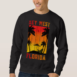 Key West Florida Vacation Retro Sunset Tropical Su Sweatshirt