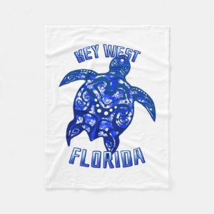 Key West Florida Vacation Tribal Turtle Fleece Blanket
