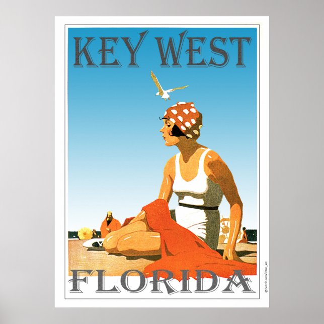 Key West Florida Vintage Beach Poster (Front)