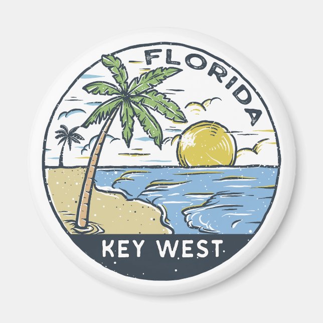 Key West Florida Vintage Emblem Magnet (Front)