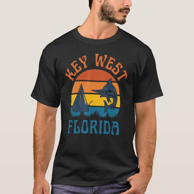 Key West Florida Vintage Fishing T-Shirt (Front)