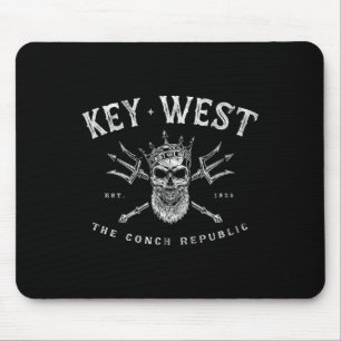 Key West Florida Vintage Poseidon Conch Republic Mouse Pad