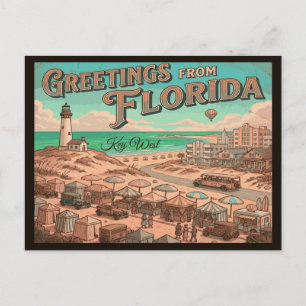 Key West Florida Vintage Travel 1960s Postcard