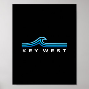 Key West Florida Waves Vintage Mens Womens Boys So Poster