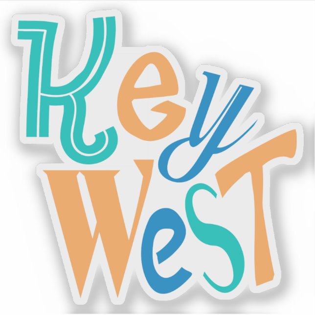 Key West fun colourful typographic design (Front)