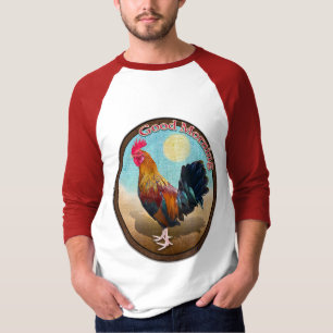 Key West - Gypsy Rooster Good Morning Vintage Oval T-Shirt