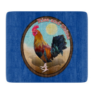 Key West Gypsy Rooster Rise and Shine Vintage Oval Cutting Board