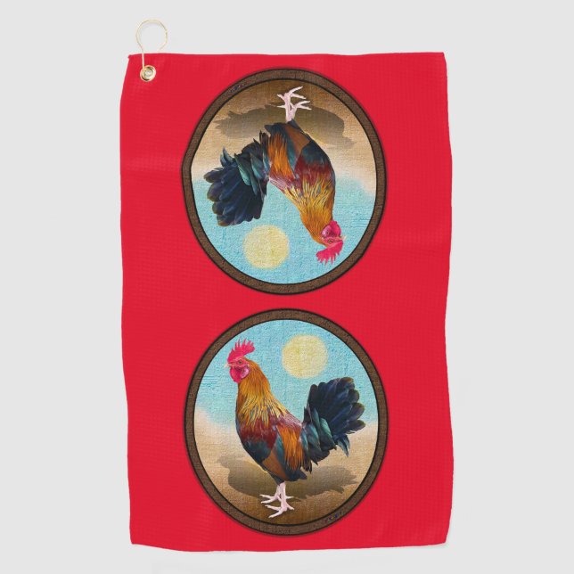 Key West - Gypsy Rooster Vintage Oval Golf Towel (Front)