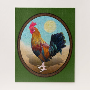 Key West - Gypsy Rooster Vintage Oval Jigsaw Puzzle