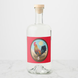 Key West - Gypsy Rooster Vintage Oval Liquor Bottle Label