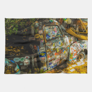 Key West is Art, Old Pickup Truck Tea Towel